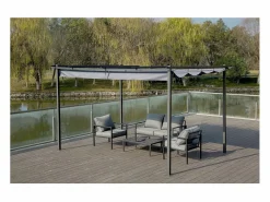 Clearance Pérgola de aluminio con techo retráctil - 3 x 4 m - Antracita Pérgola