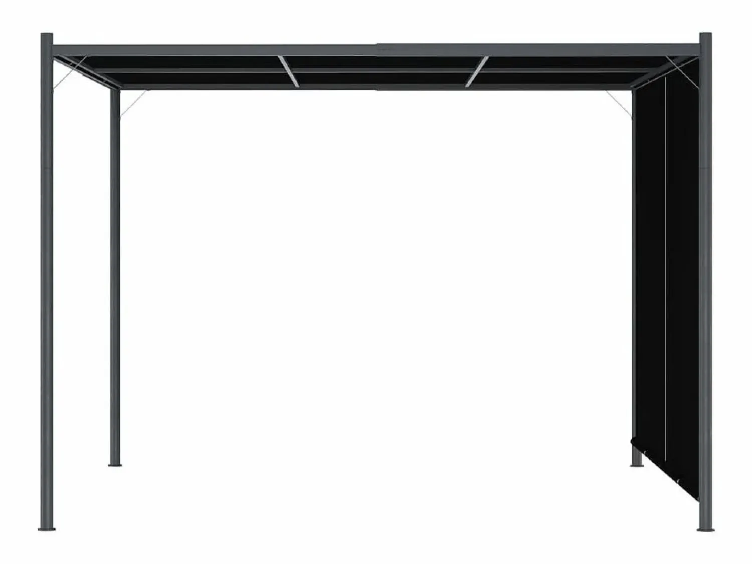 Outlet Pérgola de jardín con tejado retráctil 3x3 m ES872566 Gris antracita
