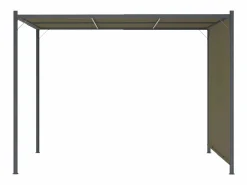 Best Pérgola de jardín con tejado retráctil gris taupe 3x3m 180 g/m² ES725632 Topo