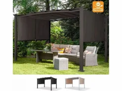 Pérgola de jardín exterior rectangular de aluminio de 3x4 m Barbados -