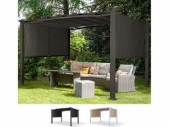 Pérgola de jardín exterior rectangular de aluminio de 3x4 m Barbados -