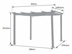 Happy Garden Pérgola independiente 3 × 3m CASSIS estructura de aluminio