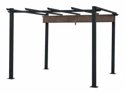 Happy Garden Pérgola independiente 3 × 3m CASSIS topo estructura de aluminio