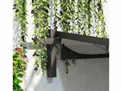 Clearance DripeX Pérgola mural 297 x 297 x 200/230H cm, con lona corrediza retráctil, estructura de aluminio, Gris Gris antracita