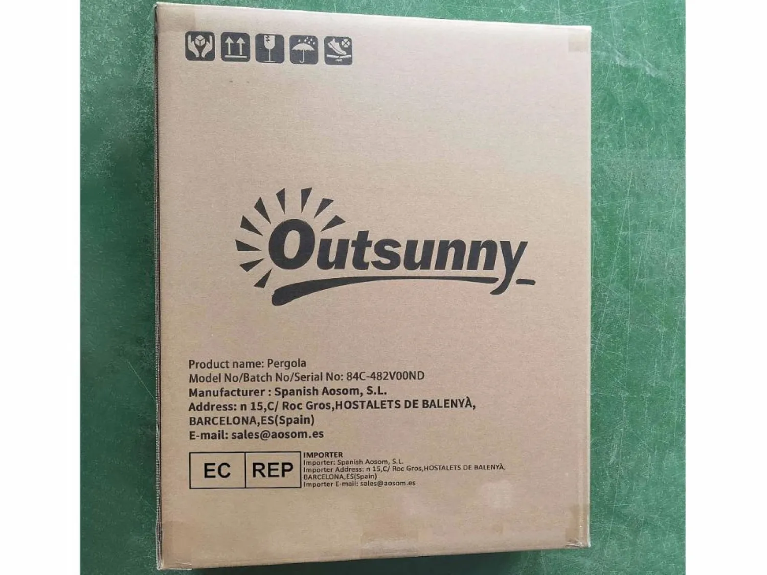 Discount Outsunny Pérgola Nancy retráctil + mosquiteras natural 225x397x297 cm Marru00f3n