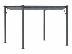 Online DripeX Pérgola retráctil 3 x 3 x 2.23 m - estructura de aluminio - lona de poliéster de alta densidad - Gris Gris antracita