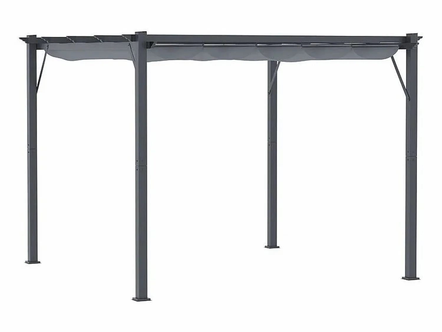 Online DripeX Pérgola retráctil 3 x 3 x 2.23 m - estructura de aluminio - lona de poliéster de alta densidad - Gris Gris antracita