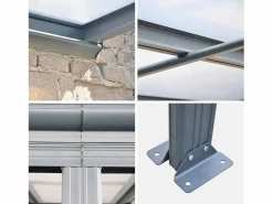 Sweeek Pérgola 3x4.4m de aluminio con canalón antracita