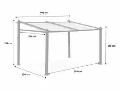 Sweeek Pérgola 3x4m de aluminio con cubierta corredera crudo