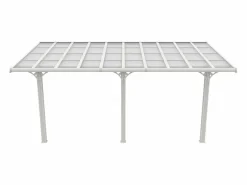EXPERTLAND Pérgola-cochera adosada de aluminio con techo de policarbonato para 1 coche 18,54 m² PAZERA