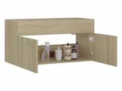Clearance Prolenta Premium - Armario para lavabo contrachapada color roble 90x38,5x46 cm Estantería Sobre Inodoro
