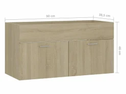 Clearance Prolenta Premium - Armario para lavabo contrachapada color roble 90x38,5x46 cm Estantería Sobre Inodoro