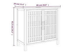 Garden Furniture Prolenta Premium - Armario de lavabo madera maciza de nogal 66x29x61,5 cm