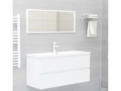 Garden Furniture Prolenta Premium - Armario para lavabo madera contrachapada blanco 100x38,5x45 cm