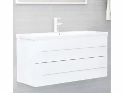 Garden Furniture Prolenta Premium - Armario para lavabo madera contrachapada blanco 100x38,5x48 cm Multicolor