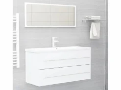 Garden Furniture Prolenta Premium - Armario para lavabo madera contrachapada blanco 100x38,5x48 cm Multicolor