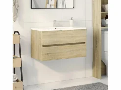 Garden Furniture Prolenta Premium - Armario lavabo madera de ingeniería roble Sonoma 80x38,5x45 cm