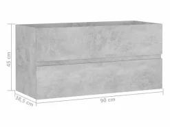 Sale Garden Furniture Prolenta Premium - Armario para lavabo contrachapada gris hormigón 90x38,5x45 cm Multicolor
