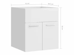 New Garden Furniture Prolenta Premium - Armario para lavabo contrachapada blanco brillo 41x38,5x46 cm Multicolor