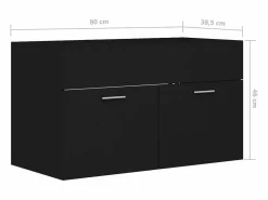 Clearance Garden Furniture Prolenta Premium - Armario para lavabo madera contrachapada negro 80x38,5x46 cm Multicolor