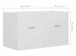 Garden Furniture Prolenta Premium - Armario para lavabo madera contrachapada blanco 80x38,5x46 cm