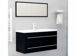 Sale Garden Furniture Prolenta Premium - Armario para lavabo madera contrachapada negro 100x38,5x48 cm Multicolor