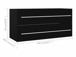 Sale Garden Furniture Prolenta Premium - Armario para lavabo madera contrachapada negro 100x38,5x48 cm Multicolor
