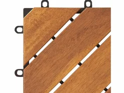 Prolenta Premium - Baldosas de terraza 10 uds madera maciza de acacia 30x30 cm