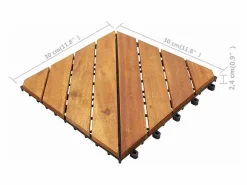 Prolenta Premium - Baldosas de terraza 10 uds madera maciza de acacia 30x30 cm