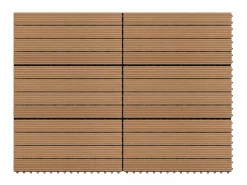 Prolenta Premium - Baldosas de porche 6 uds WPC marrón 60x30 cm 1,08 m² Terraza