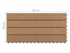 Prolenta Premium - Baldosas de porche 6 uds WPC marrón 60x30 cm 1,08 m² Terraza