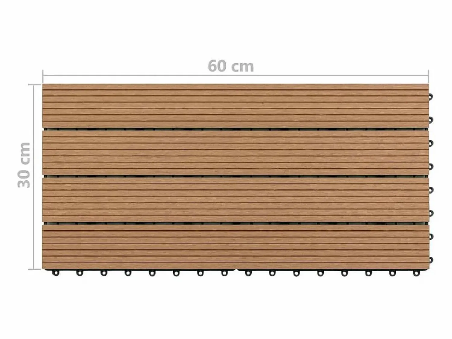 Prolenta Premium - Baldosas de porche 6 uds WPC marrón 60x30 cm 1,08 m² Terraza