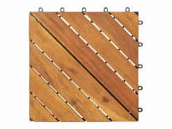 Prolenta Premium - Baldosas de porche de madera de acacia 30 pzas marrón 30x30 cm Multicolor