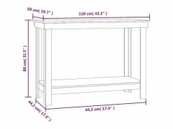 Discount Prolenta Premium - Banco de trabajo de madera maciza de pino 110x50x80 cm Garaje
