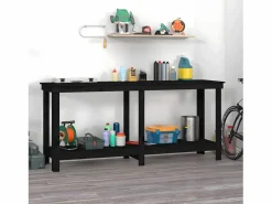 Outlet Garden Furniture Prolenta Premium - Banco de trabajo de madera maciza de pino negro 180x50x80 cm Multicolor