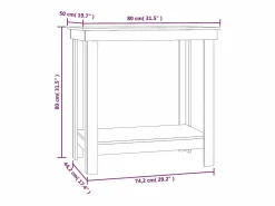 Garden Furniture Prolenta Premium - Banco de trabajo madera maciza de pino marrón miel 80x50x80 cm Marru00f3n