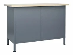 Garden Furniture Prolenta Premium - Banco de trabajo de acero negro 120x60x85 cm