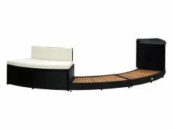 Prolenta Premium - Borde bañera dromasaje ratán sintético y madera maciza acacia