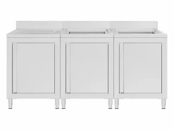 Garden Furniture Prolenta Premium - Fregadero de cocina profesional acero inoxidable 180x60x96 cm Multicolor