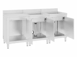 Garden Furniture Prolenta Premium - Fregadero de cocina profesional acero inoxidable 180x60x96 cm Multicolor