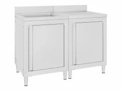 Garden Furniture Prolenta Premium - Fregadero de cocina profesional acero inoxidable 120x60x96 cm