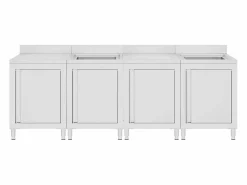 Clearance Prolenta Premium - Fregadero de cocina profesional acero inoxidable 240x60x96 cm Estantería Sobre Inodoro