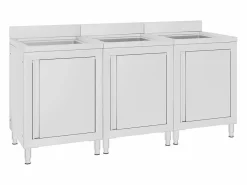 Outlet Prolenta Premium - Fregadero de cocina comercial 3 piezas de acero inoxidable Estantería Sobre Inodoro