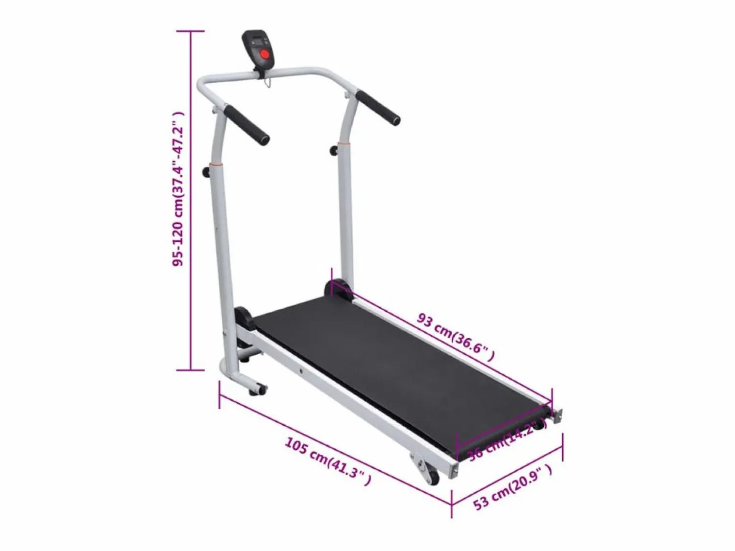 Hot Prolenta Premium - Mini cinta andadora plegable negra 93x36 cm Cinta De Correr