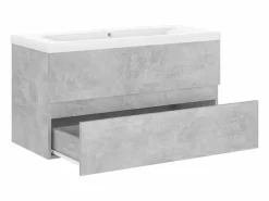 Best Prolenta Premium - Mueble con lavabo madera de ingeniería gris hormigón Estantería Sobre Inodoro