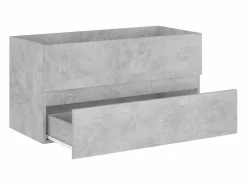 Best Prolenta Premium - Mueble con lavabo madera de ingeniería gris hormigón Estantería Sobre Inodoro