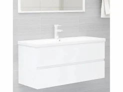 Garden Furniture Prolenta Premium - Mueble con lavabo madera de ingeniería blanco