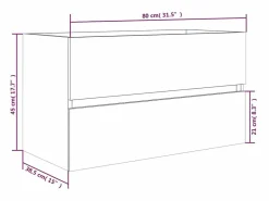 Discount Prolenta Premium - Mueble lavabo madera contrachapada roble ahumado 80x38,5x45cm Estantería Sobre Inodoro