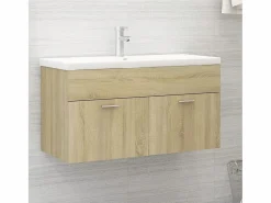 Best Prolenta Premium - Mueble con lavabo madera de ingeniería roble Sonoma Estantería Sobre Inodoro