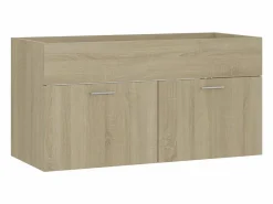 Best Prolenta Premium - Mueble con lavabo madera de ingeniería roble Sonoma Estantería Sobre Inodoro